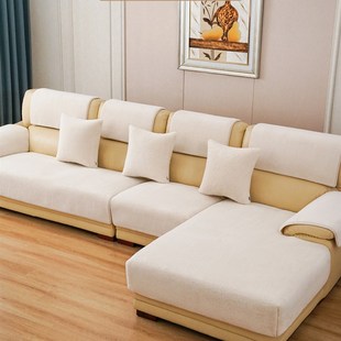 速发骆易家冬季 毛绒三座一厚妃皮沙发坐垫简约发沙套罩加贵防滑盖