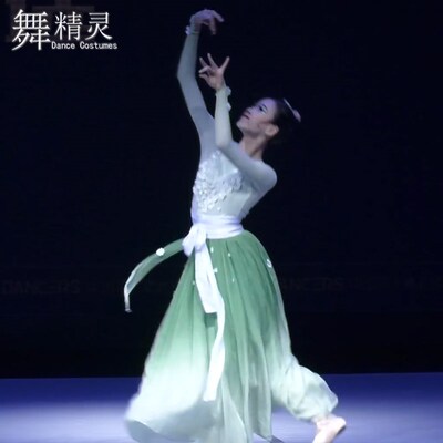 现货速发古典舞大摆裙飘逸中国风表演服情思绣岭舞蹈服艺考剧目演