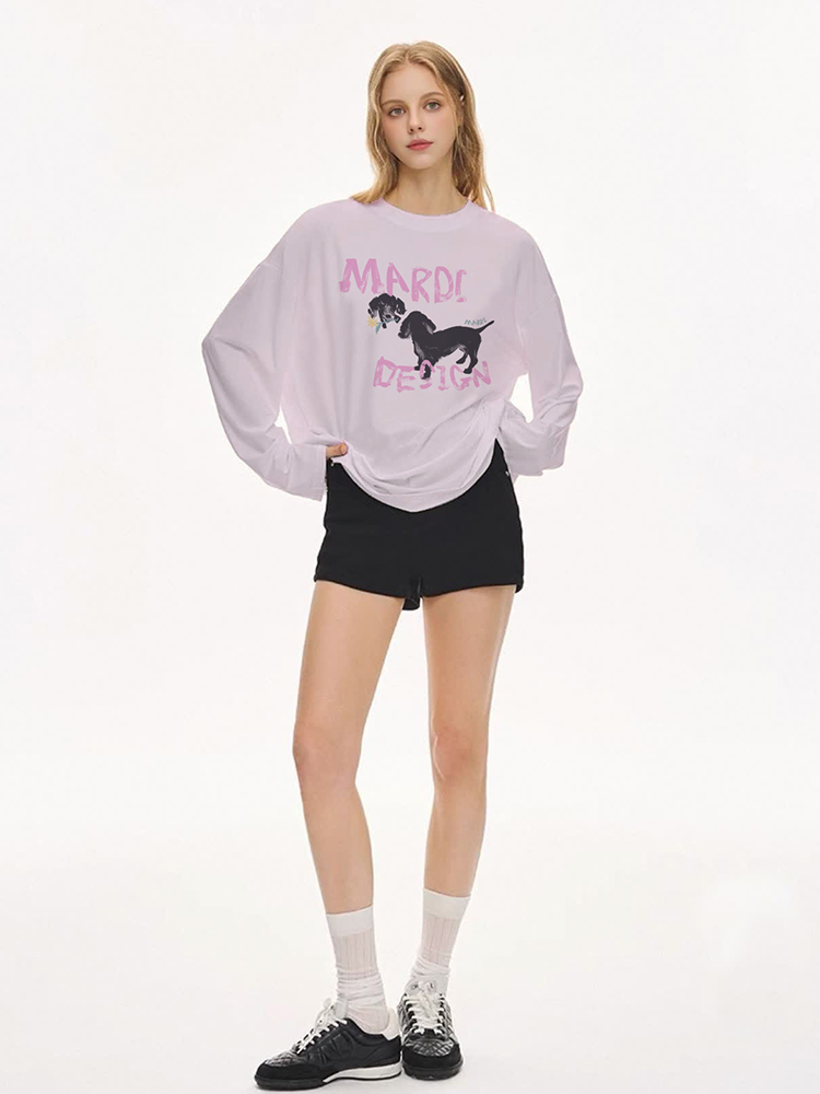 Mardi韩版时尚百搭轻奢休闲长袖T恤25春秋新款设计感宽松天丝上衣