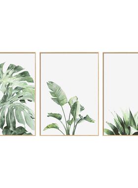 北挂欧清新绿植沙发背景墙装饰画原室木风客YX202208约厅画简绿色