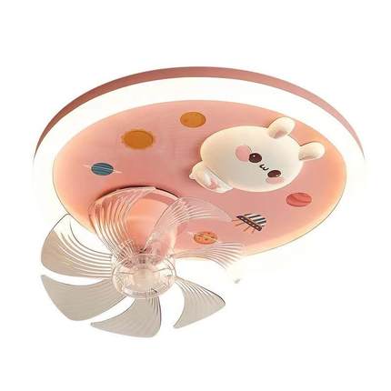 20NHI24年新款60室摇°LED头儿童房风扇灯创意个性卡通卧吸顶灯具