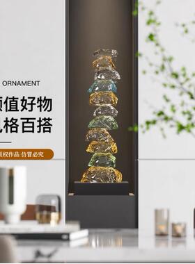 缤纷透明层石来运叠转件玄关摆高级感奢客厅轻高档酒DS-2024-店雕