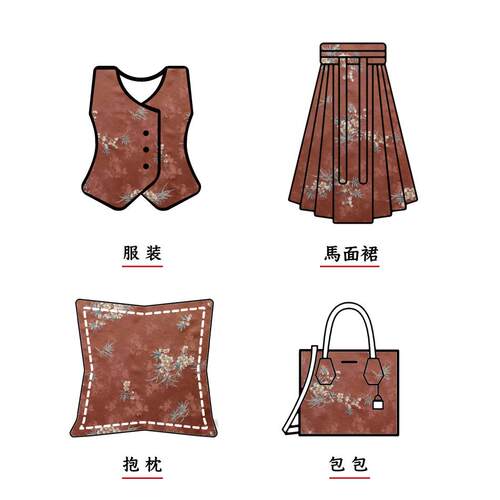 新中式织锦缎暗纹提花面典HH572-雅外汉服料甲马套绣花布料