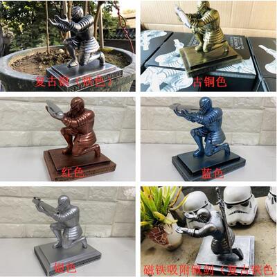 创意骑士笔架执行磁官笔座创意士铁吸兵盔甲英雄桌面摆件笔筒