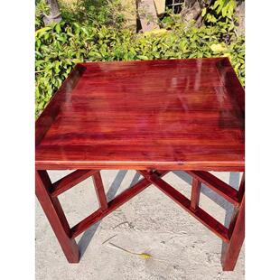 实木八仙桌正方形琥珀红折叠可拆卸老式拜拜桌供桌餐桌老杉木