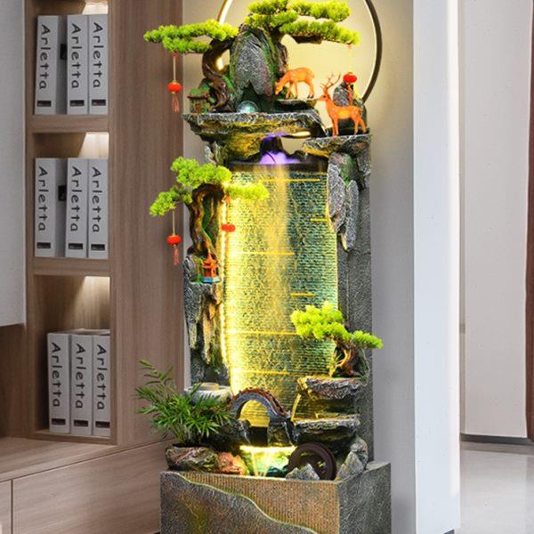 大型落地客厅装饰假山流水摆件电视柜旁造景乔迁新居礼品开业送礼