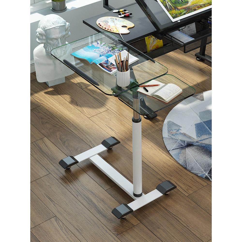 玻璃笔记本可移动升降床边电脑桌简易书桌沙发折叠家用侧边小桌子