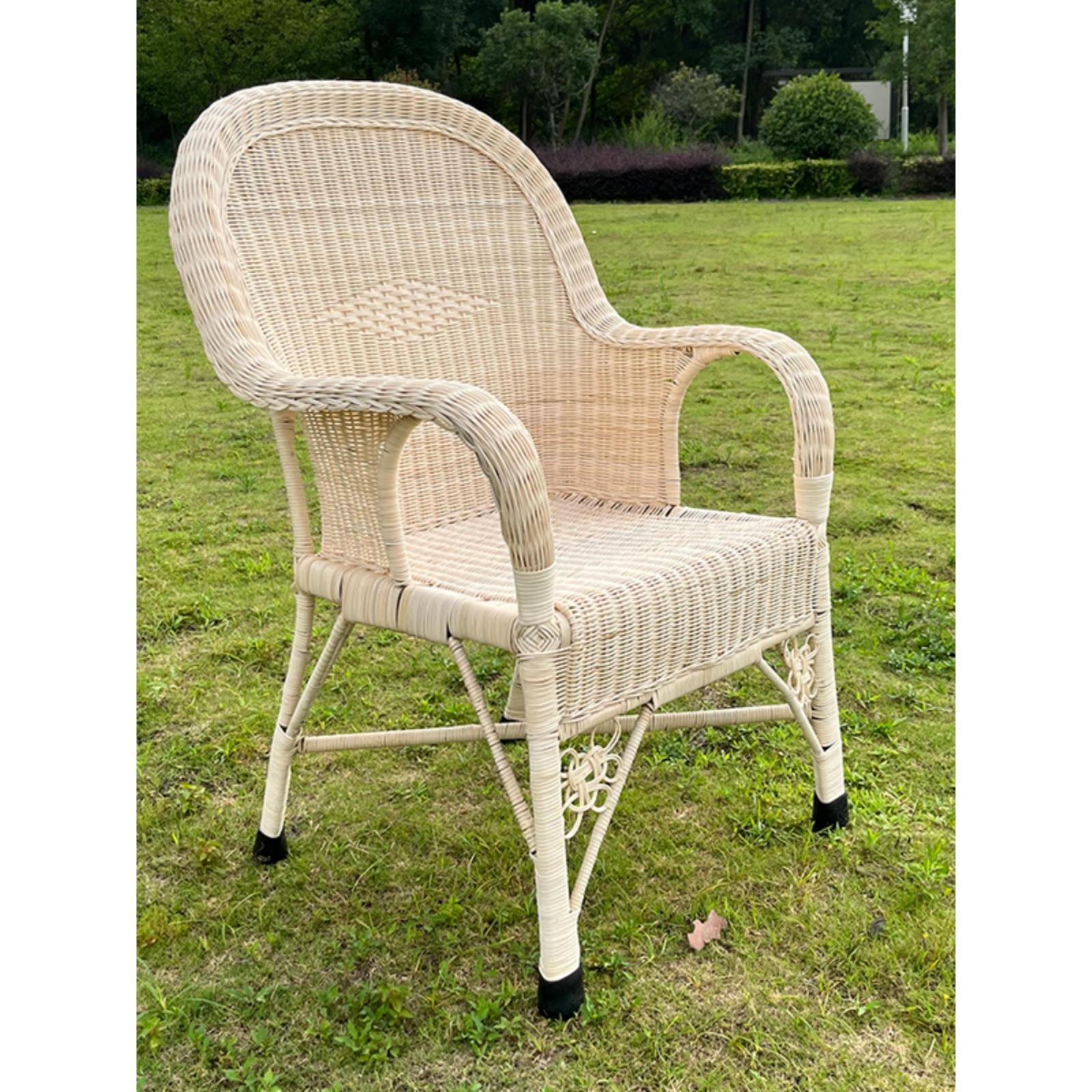 天然植物藤编靠背竹椅老人藤椅老式单人家用阳台客厅休闲真滕腾椅