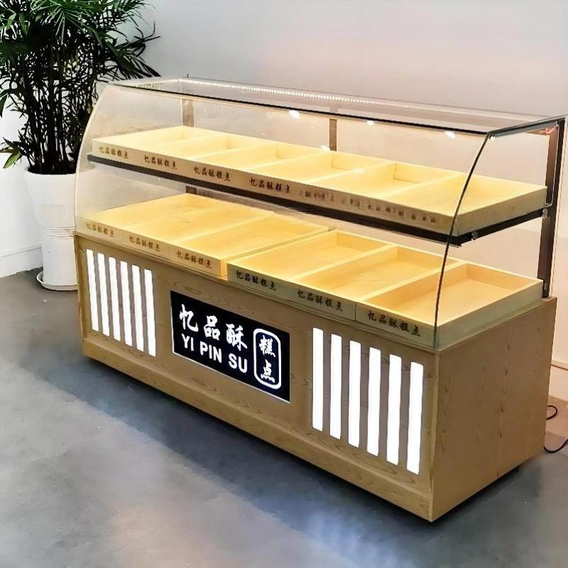 中式糕点展示柜现烤桃酥饼干面包柜西点烘焙蛋糕冷藏柜定制货架