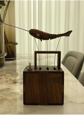 鲸鱼摆件木质音乐盒送女生闺蜜生日礼物