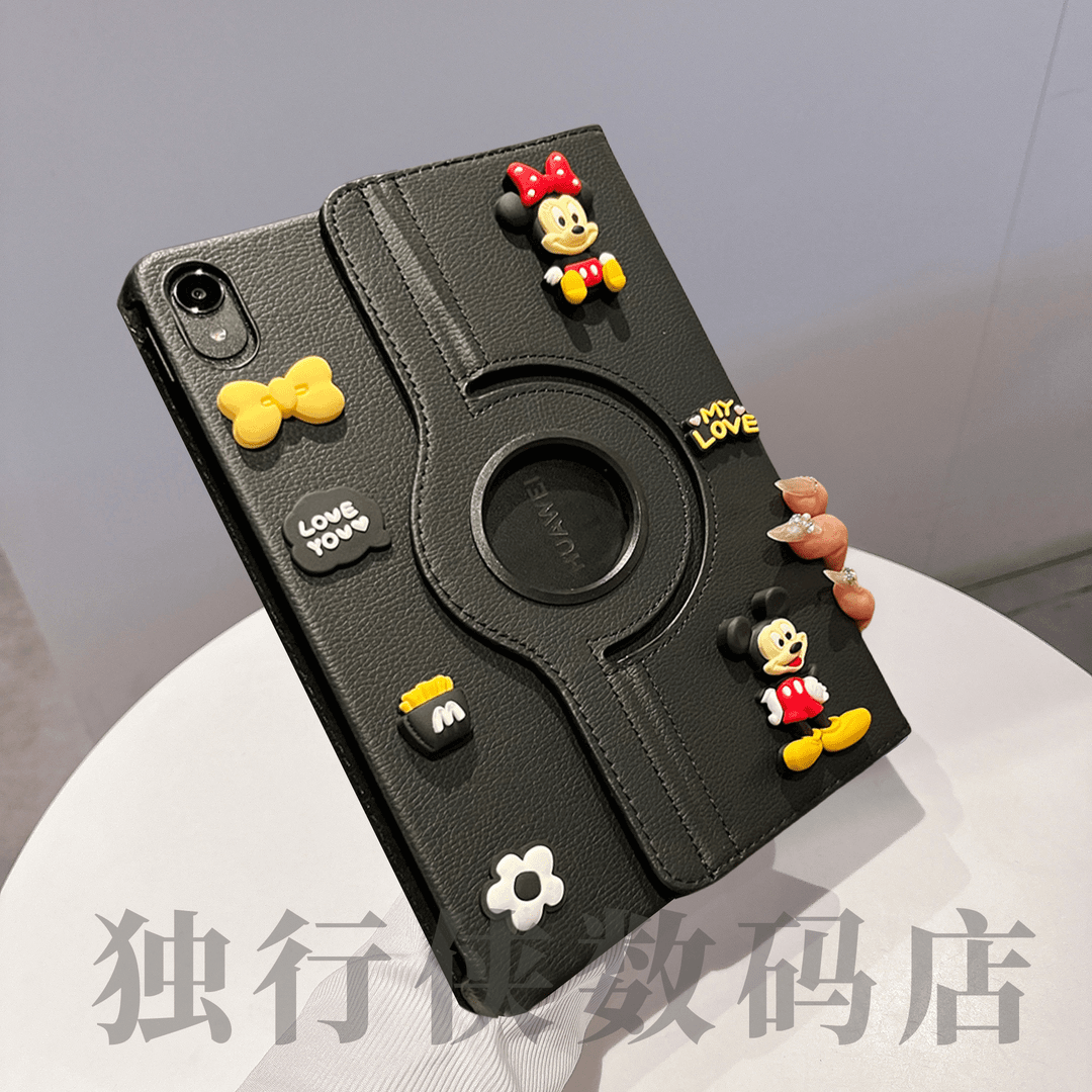 米奇米妮公仔360旋转支架适用2024新款华为matepad11/11.5S保护套SE11寸平板7荣耀9防摔Air12壳Pro10.8皮套M6