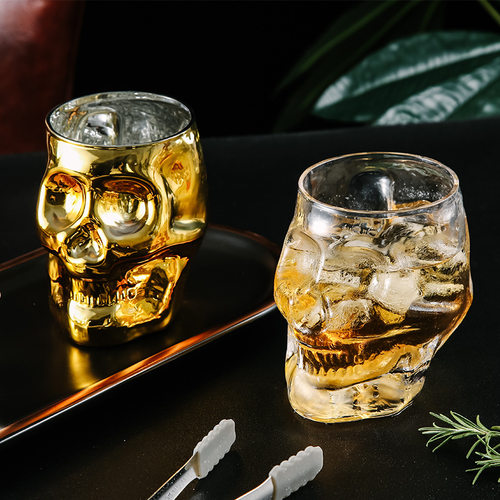 绿典 创意万圣节杯搞怪高颜值玻璃酒杯骷髅头酒杯威士忌鸡尾酒杯