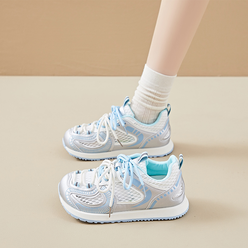 运动鞋女2025新款夏季百搭阿甘鞋爆款网面女鞋子透气轻便休闲网鞋