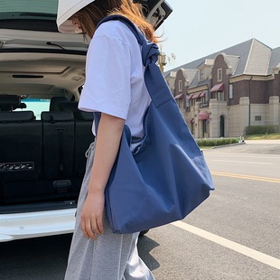 春夏新款 单肩包 女士托特包慵懒风尼龙韩版 斜挎包女百搭大容量时尚