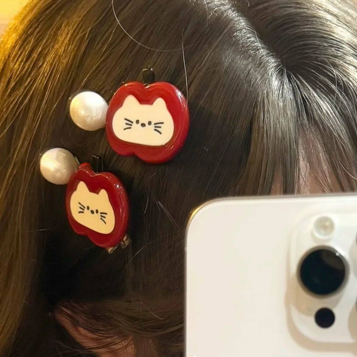 甜美系苹果珍珠醋酸发夹可爱甜美少女ins红色刘海侧边夹碎发夹女,饰品/流行首饰/时尚饰品新,发饰,淘宝优惠券,粉丝福利购,淘宝优惠卷