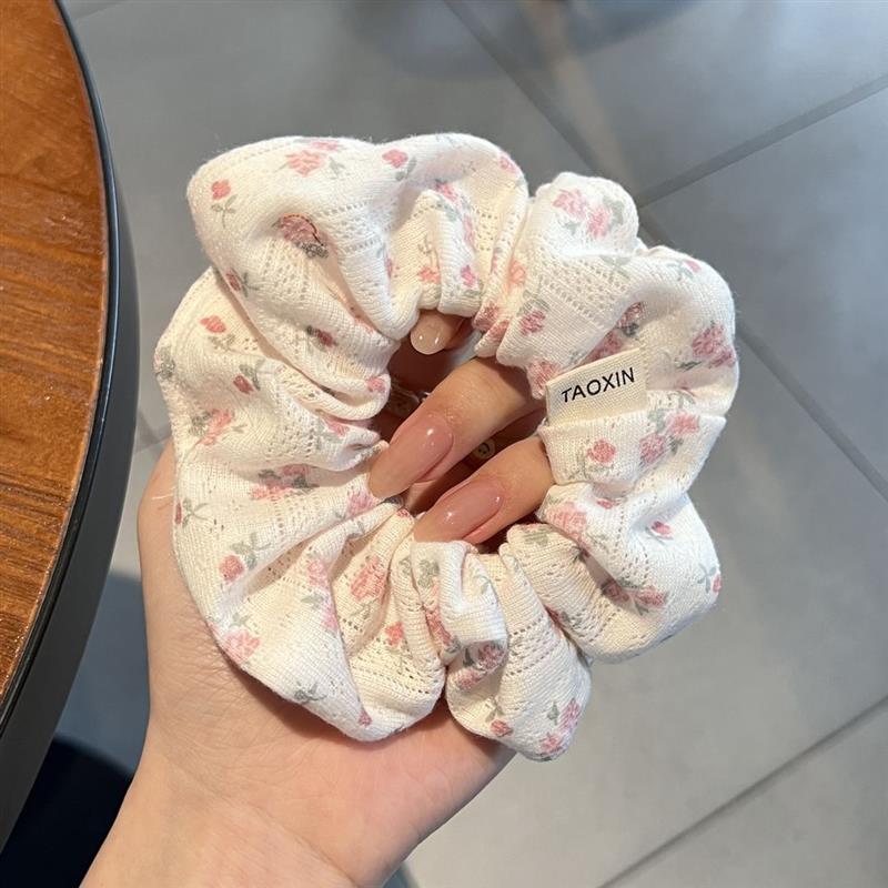蛇年梅子蜜粉女碎花大肠发圈温柔新年感头绳扎马尾发绳发饰圈