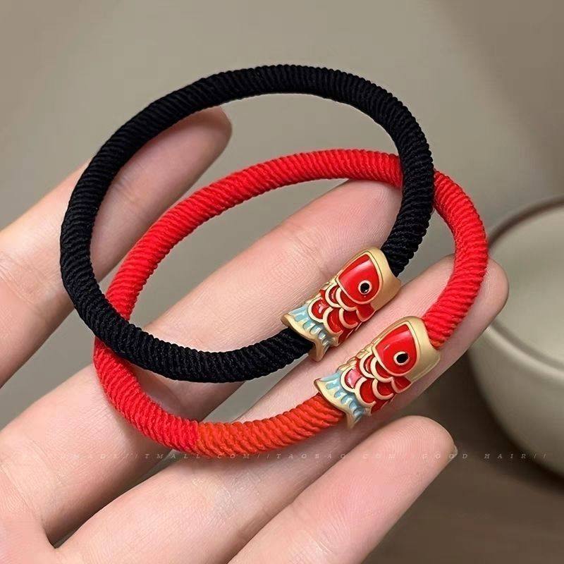 网红新款红色好运锦鲤头绳女生发圈皮筋2025中国风高弹力耐用发饰