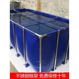 帆布鱼池加厚带支架刀刮布水池户外组装简易塑料养鱼池养殖水箱