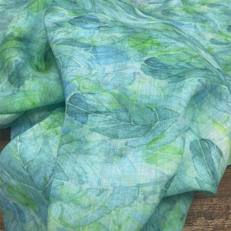 布久以逅苎麻印花面料新中式汉服连衣裙旗袍服装手工布料 芭蕉叶,居家布艺,海绵垫/布料/面料/手工diy,淘宝优惠券,粉丝福利购,淘宝优惠卷