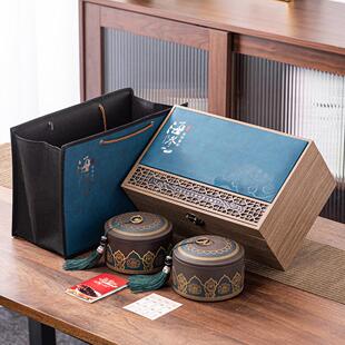 高档新款淡干海参包装盒辽参干货礼品盒陶瓷密封储存空罐礼盒空盒