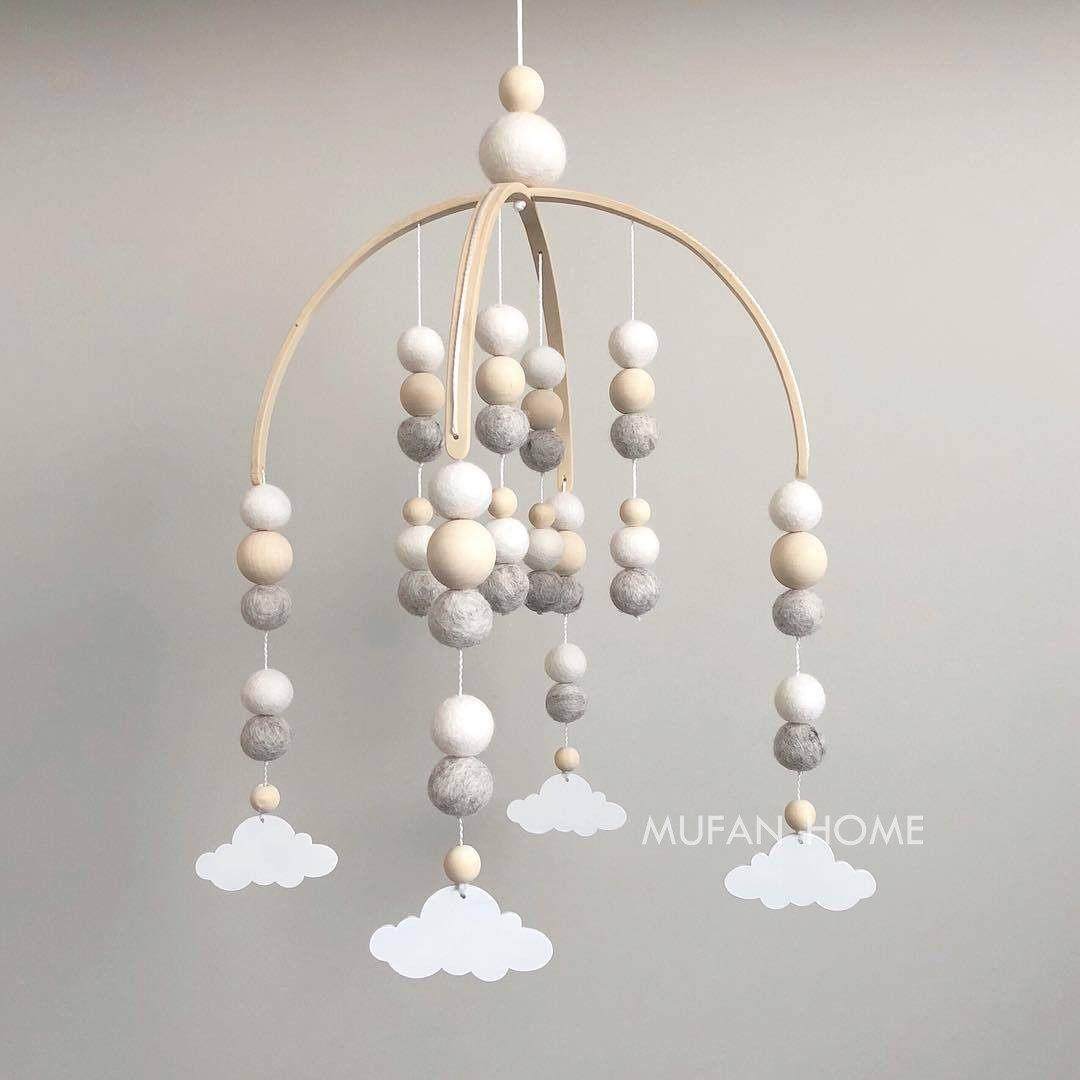 ins北欧风毛球木珠风铃床铃儿童房样板房装饰吊饰幼儿园挂饰软装,家居饰品,壁饰,淘宝优惠券,粉丝福利购,淘宝优惠卷