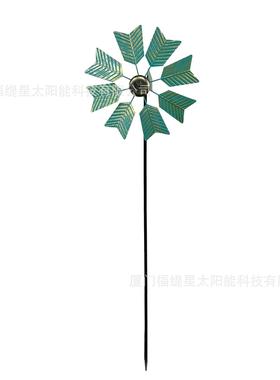 复古外艺风地车别墅幼儿园庭户院旋转金属蓝色箭AUT头铁风车插