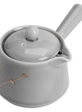 式锔钉无由侧把壶手工陶瓷冰小灰釉茶CH221111壶壶家用泡茶单功日