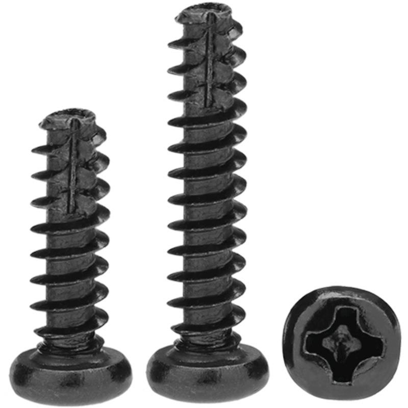 色PT螺丝十字圆头自.攻割尾螺丝/豪盘头自.攻铣尾螺钉M黑2M23M26M