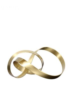 OCP现件代轻奢几何丝带装饰品摆售楼处样板间软家居客厅玄金关柜