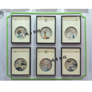 中式白色卡纸电脑刻花装裱画框雕花卡纸压花装饰山水墨画10张起拍