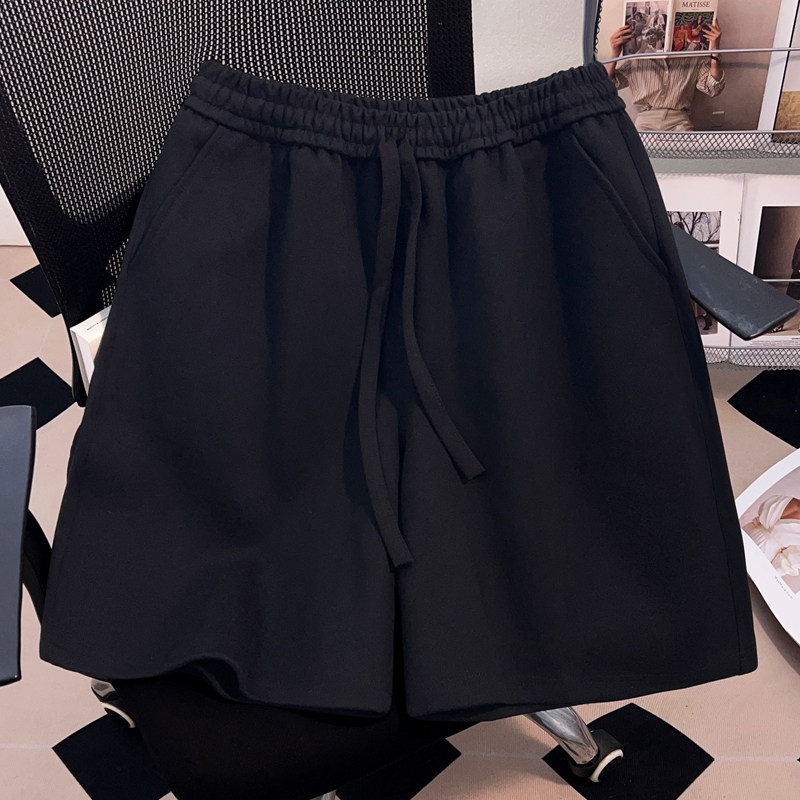 thumbnail for WASSUP American High Street Vibe Solid Color Simple Sports Shorts Men's Summer Ins Casual Straight-Leg Five-Point Pants