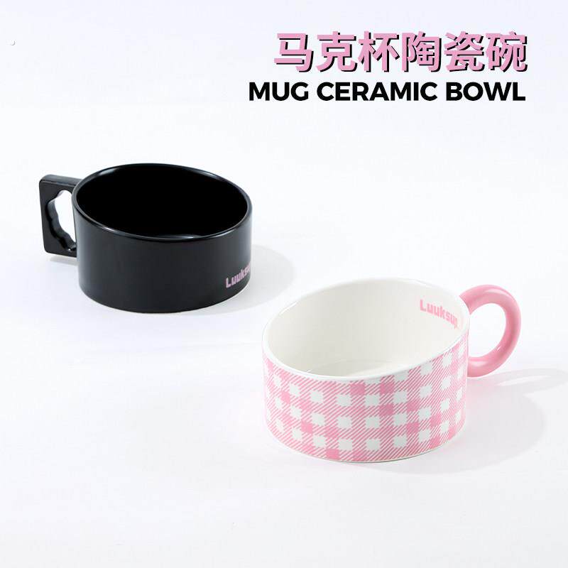 路可丝马克杯猫碗陶瓷猫食盆宠物喝水饮水喂水狗碗慢食碗猫盆狗盆