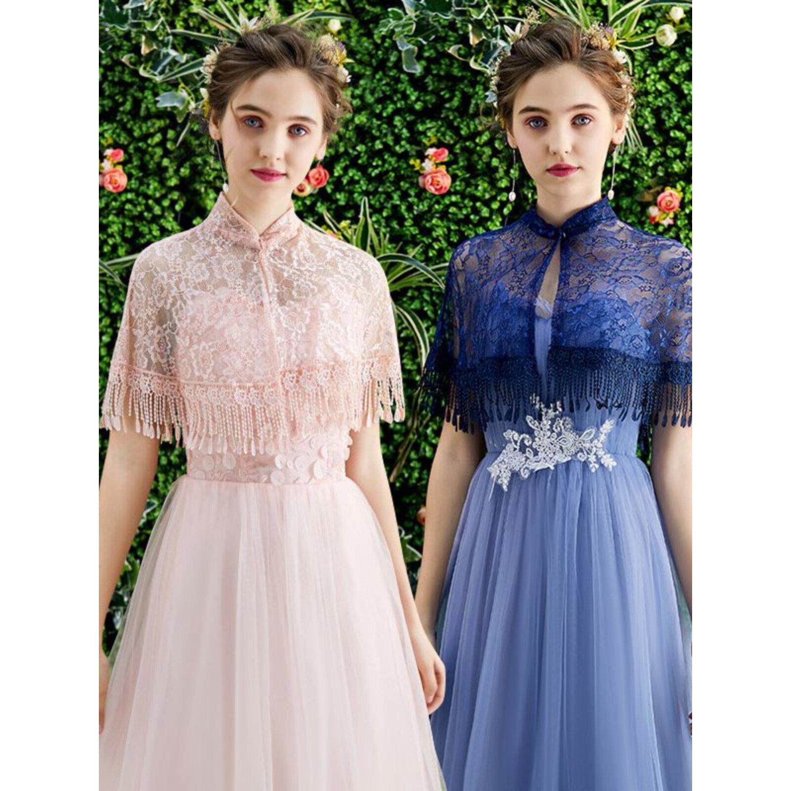 礼服旗袍小披肩夏季配裙子高端防嗮坎肩宴会大尺码女士遮手臂一字