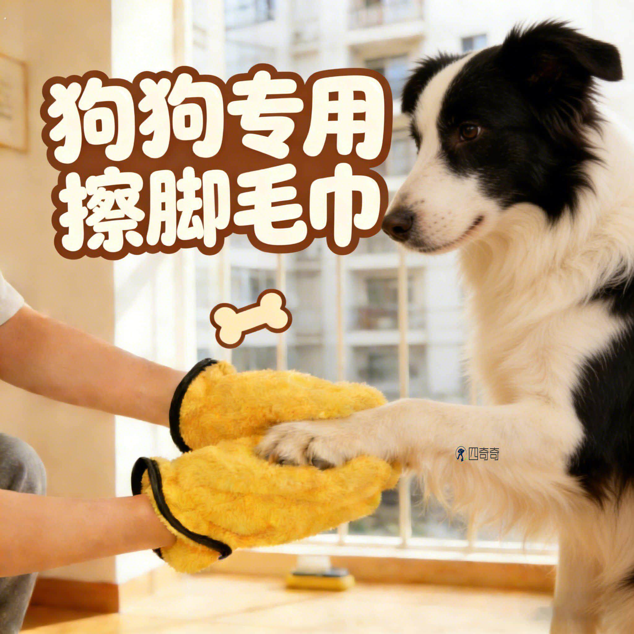 边境牧羊犬狗狗专用擦脚毛巾洗澡擦身体进门擦脚神器大型犬宠物擦
