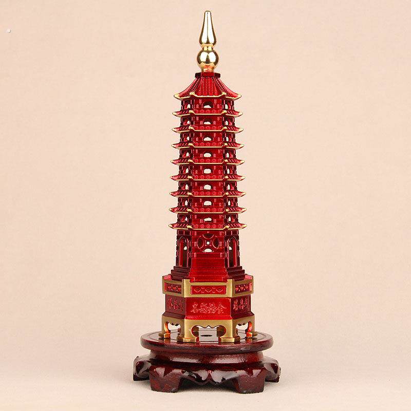 纯铜文昌塔摆件七层九层13十三层红色文昌塔办公书房桌客厅工艺品