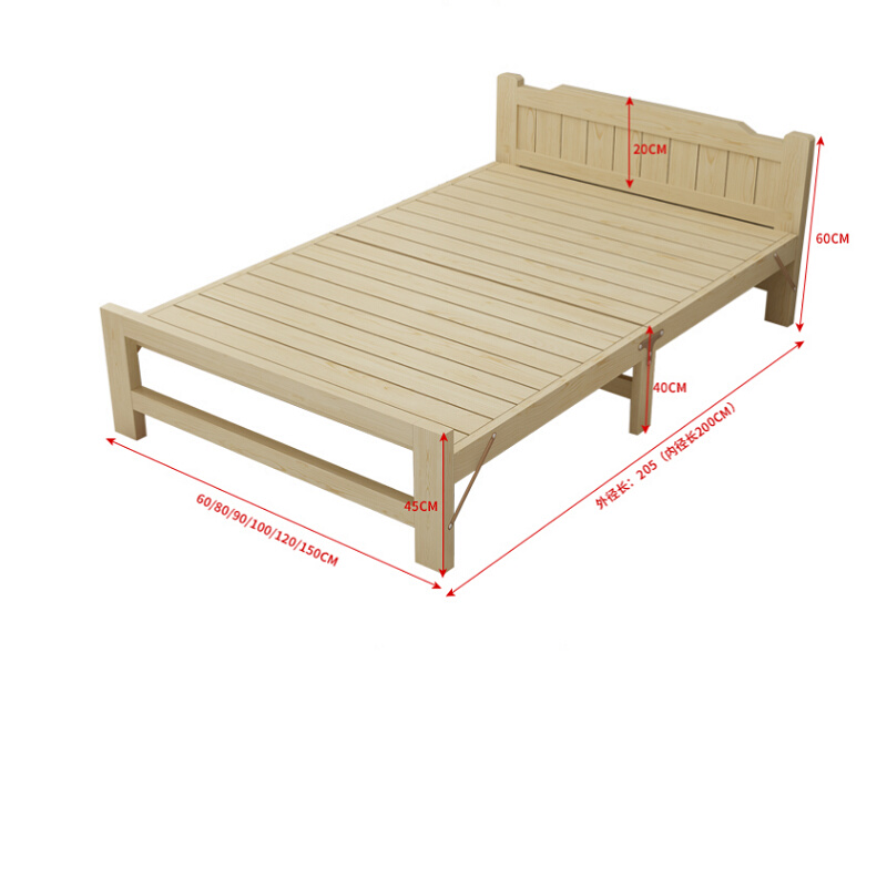 折叠床全实木家用儿童床单人床家用简易床出租房专用办公室午休床 商业/办公家具 陪护床 原图主图