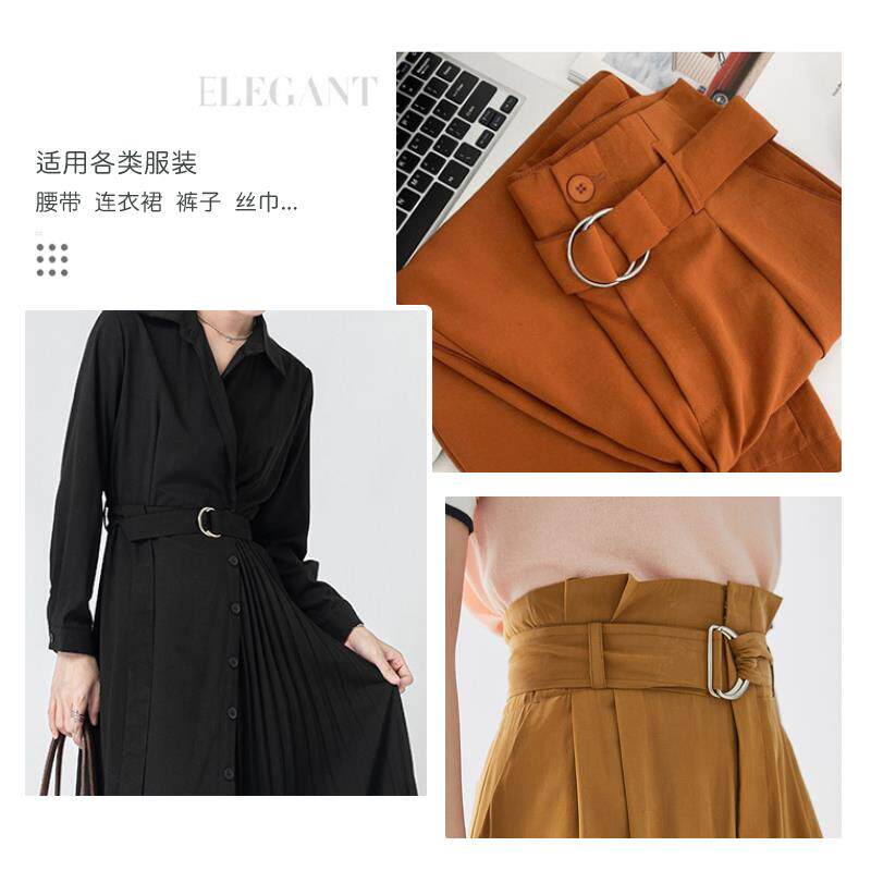 金属双d收腰纽扣半圆环扣衣服大衣连衣裙腰带调节扣子固定裤腰扣