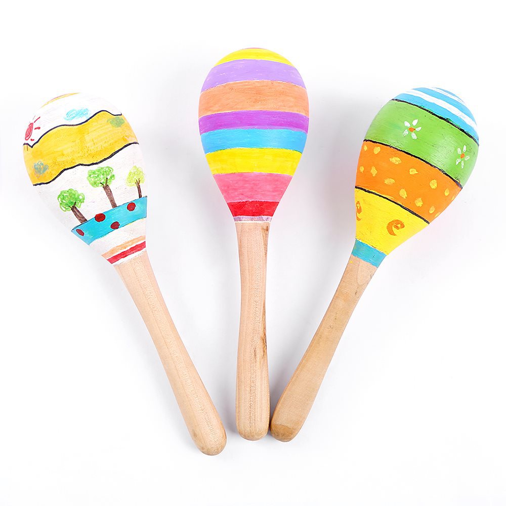 木制白坯沙锤沙球摇铃