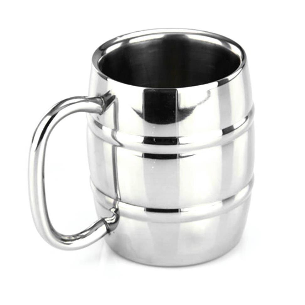 KTV双层啤酒杯 304不锈钢扎啤牛奶杯咖啡奶茶杯儿童饮水杯