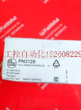 议价 PN3129 易福门全新压力感测器 PN-0-1BRER14-MFRKG/U现货工