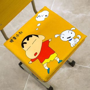 蜡笔小新记忆棉坐垫办公室椅垫学生教室儿童凳子毛绒屁股垫可拆洗