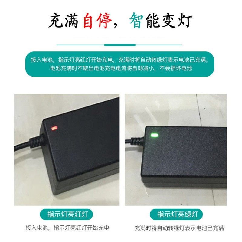 小米两轮平衡车锂电池54V三孔插头四孔插头63V通用电源带线充电器