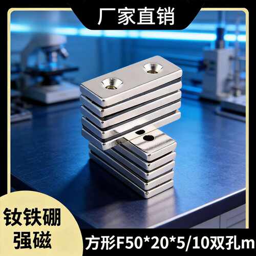 长方形磁石F50*205/10双孔mm钕