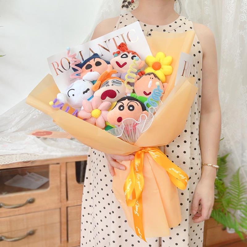 蜡笔小新玩偶卡通花束草莓熊娃娃公仔生日礼物毕业送女生女朋友