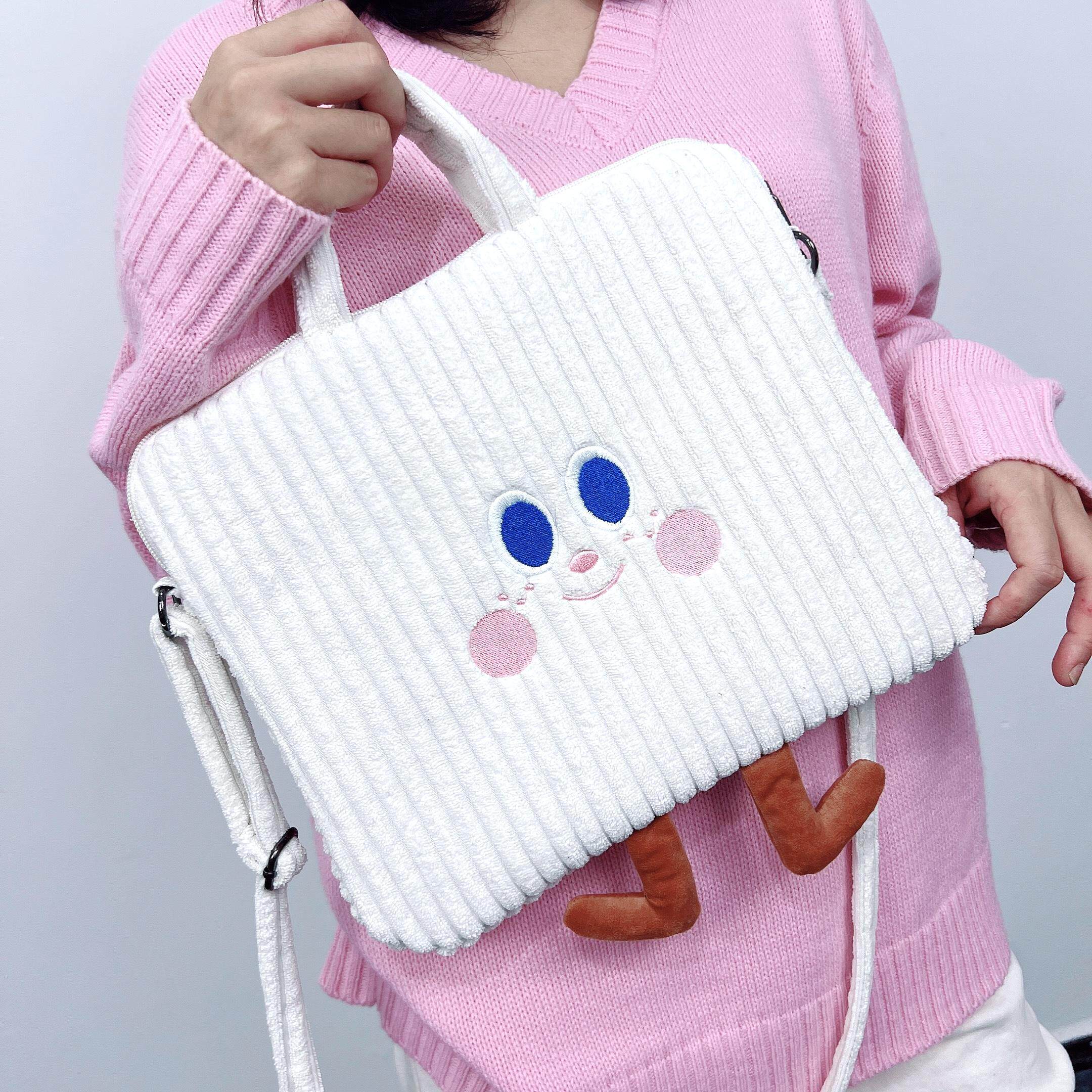 个性创意可爱少女11寸平板收纳包手提 适用于华为ipad收纳包斜挎