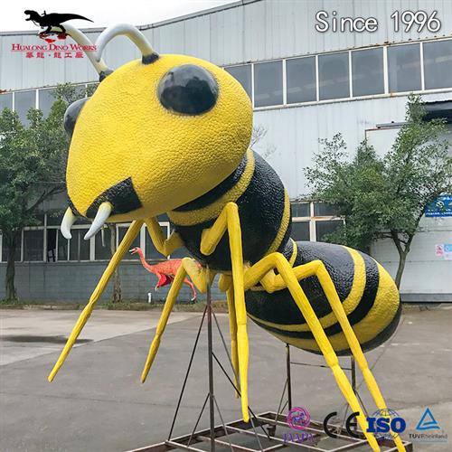 巨型仿真昆虫道具模型制作工业园软体硅胶动态蜜蜂模型摆件