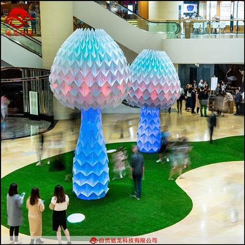 商场异形发光美陈定制特殊造型dp摆件蘑菇造型发光装置制作公司