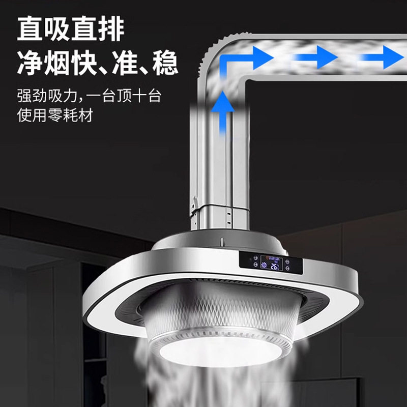 麻将馆吸烟灯家用排烟神器棋牌室空气净化器静音抽排烟机换气灯