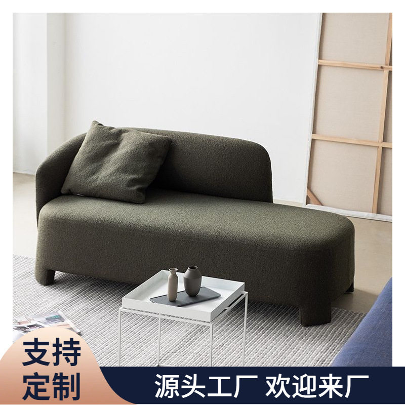 北欧布艺沙发小户型科技布出租屋客厅两用网红款公寓单人贵妃躺椅