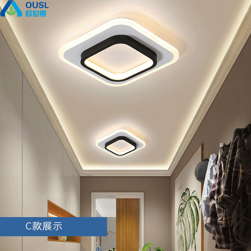 LED过道灯走廊灯北欧入户门厅灯玄关灯衣帽间吸顶灯简约阳台灯具
